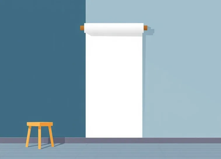 Pose de papier peint, rouleau et brosse à maroufler